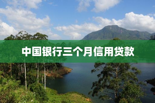 中国银行三个月信用贷款