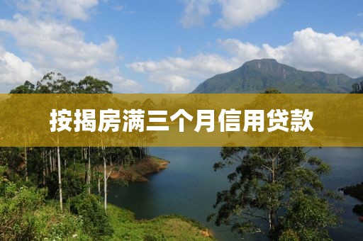 按揭房满三个月信用贷款