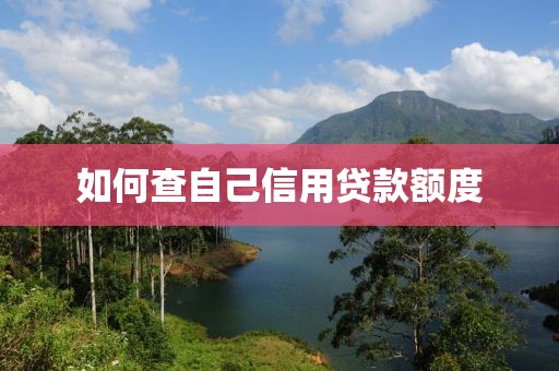 如何查自己信用贷款额度