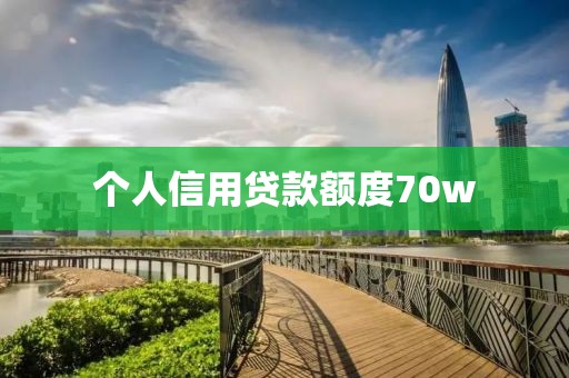个人信用贷款额度70w