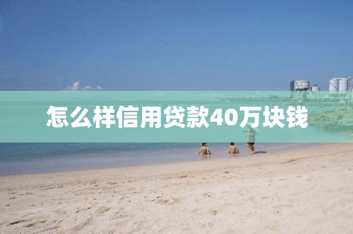 怎么样信用贷款40万块钱