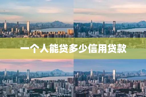 一个人能贷多少信用贷款