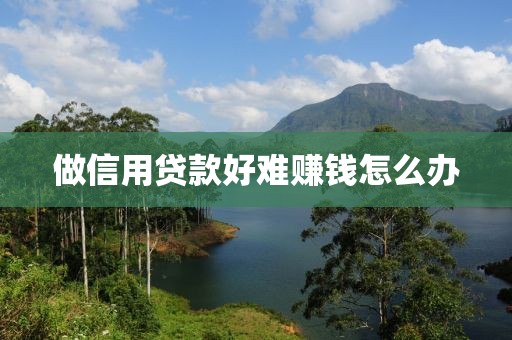 做信用贷款好难赚钱怎么办
