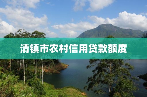 清镇市农村信用贷款额度