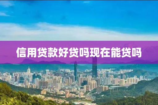 信用贷款好贷吗现在能贷吗