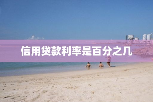 信用贷款利率是百分之几
