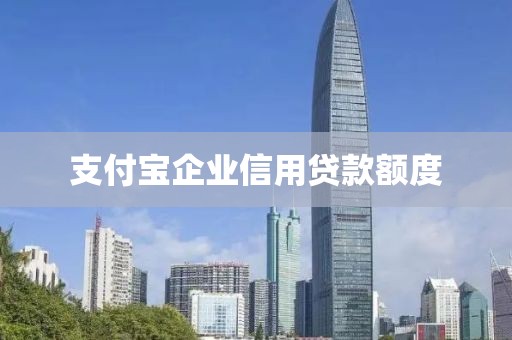 支付宝企业信用贷款额度