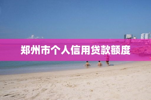 郑州市个人信用贷款额度