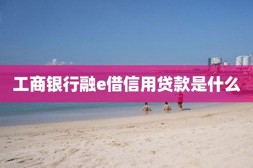 工商银行融e借信用贷款是什么