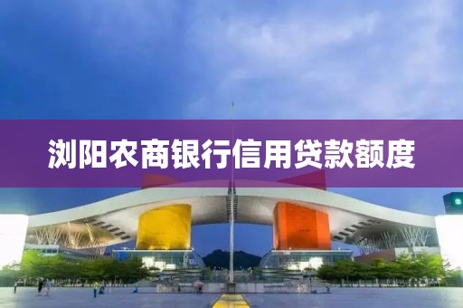 浏阳农商银行信用贷款额度