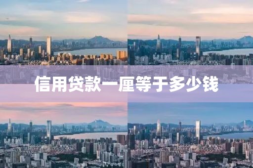 信用贷款一厘等于多少钱