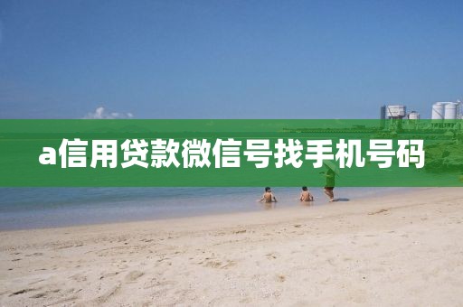 a信用贷款微信号找手机号码