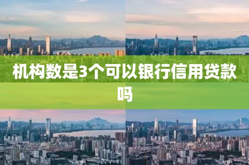 机构数是3个可以银行信用贷款吗