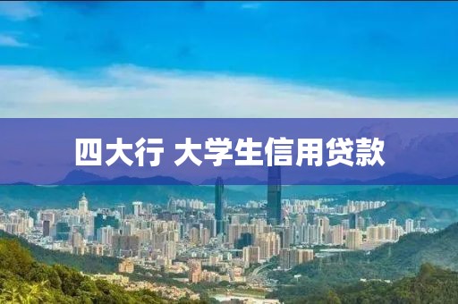 四大行 大学生信用贷款