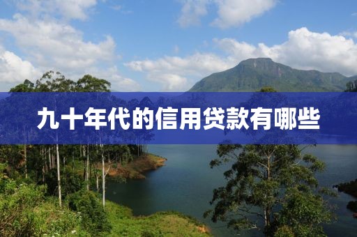 九十年代的信用贷款有哪些