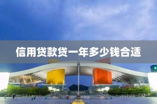 信用贷款贷一年多少钱合适