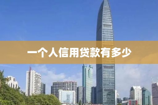 一个人信用贷款有多少