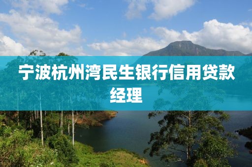 宁波杭州湾民生银行信用贷款经理