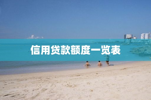 信用贷款额度一览表