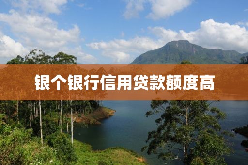 银个银行信用贷款额度高