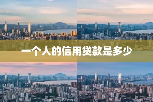 一个人的信用贷款是多少