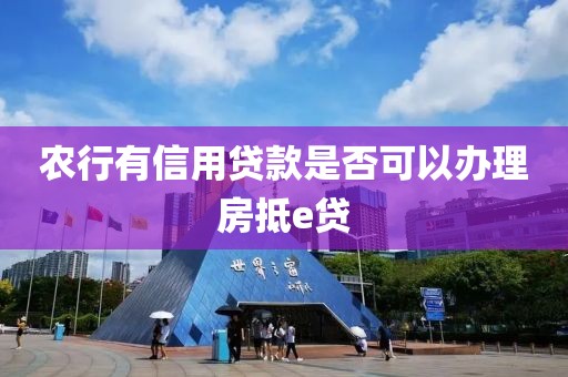 农行有信用贷款是否可以办理房抵e贷