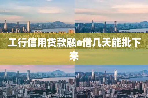 工行信用贷款融e借几天能批下来