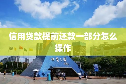 信用贷款提前还款一部分怎么操作