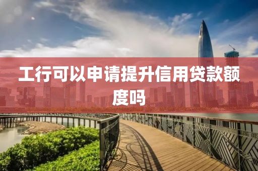 工行可以申请提升信用贷款额度吗