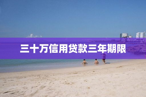 三十万信用贷款三年期限