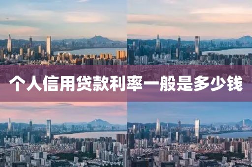 个人信用贷款利率一般是多少钱