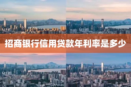 招商银行信用贷款年利率是多少