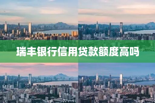瑞丰银行信用贷款额度高吗