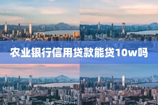 农业银行信用贷款能贷10w吗