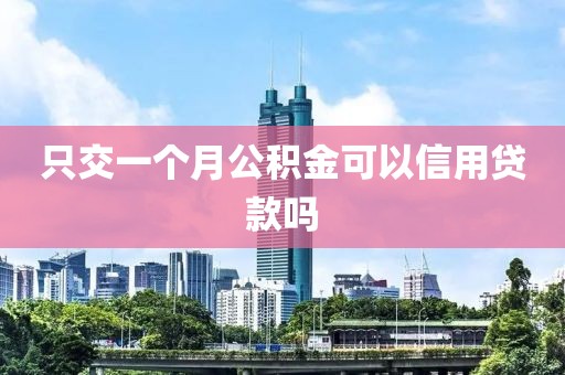 只交一个月公积金可以信用贷款吗
