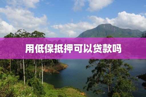 用低保抵押可以贷款吗