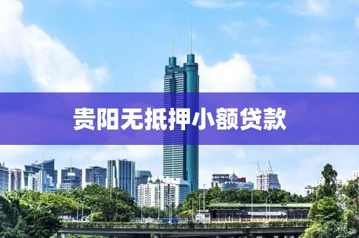 贵阳无抵押小额贷款
