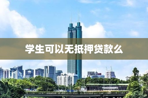 学生可以无抵押贷款么