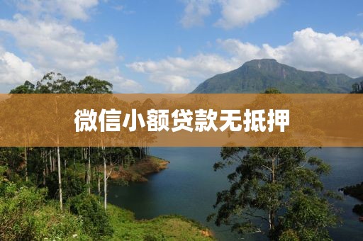 微信小额贷款无抵押
