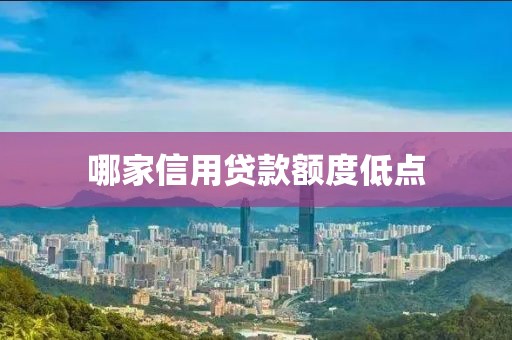 哪家信用贷款额度低点
