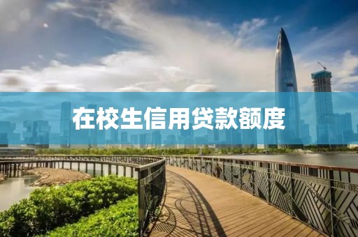 在校生信用贷款额度
