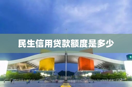 民生信用贷款额度是多少