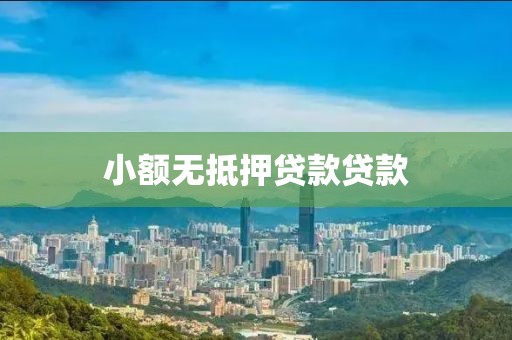 小额无抵押贷款贷款