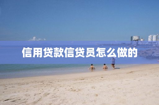 信用贷款信贷员怎么做的