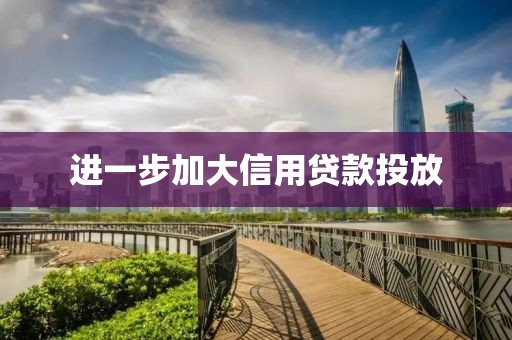 进一步加大信用贷款投放