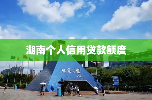 湖南个人信用贷款额度