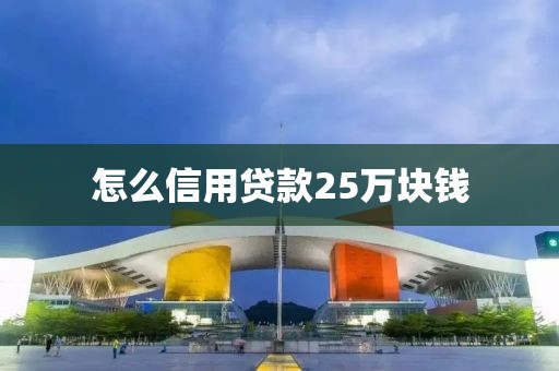 怎么信用贷款25万块钱