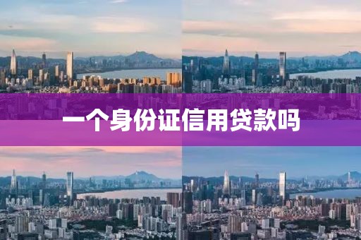 一个身份证信用贷款吗