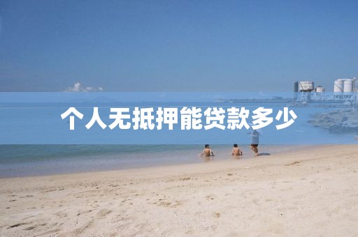 个人无抵押能贷款多少