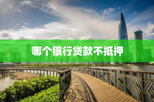 哪个银行贷款不抵押